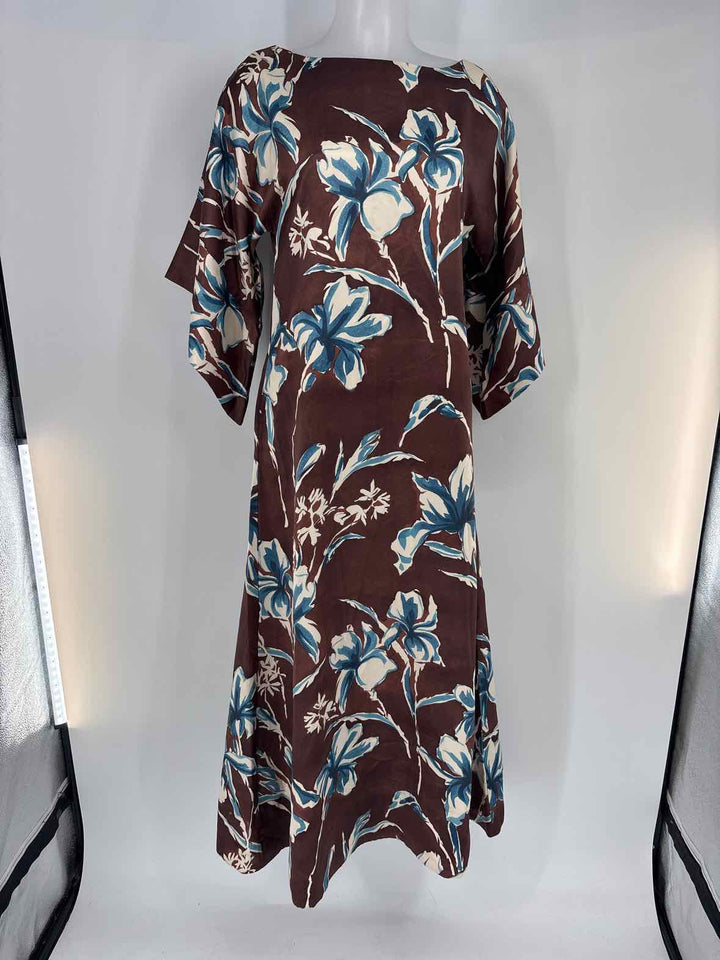 Size S FRANCES VALNTINE Brown Print Dress