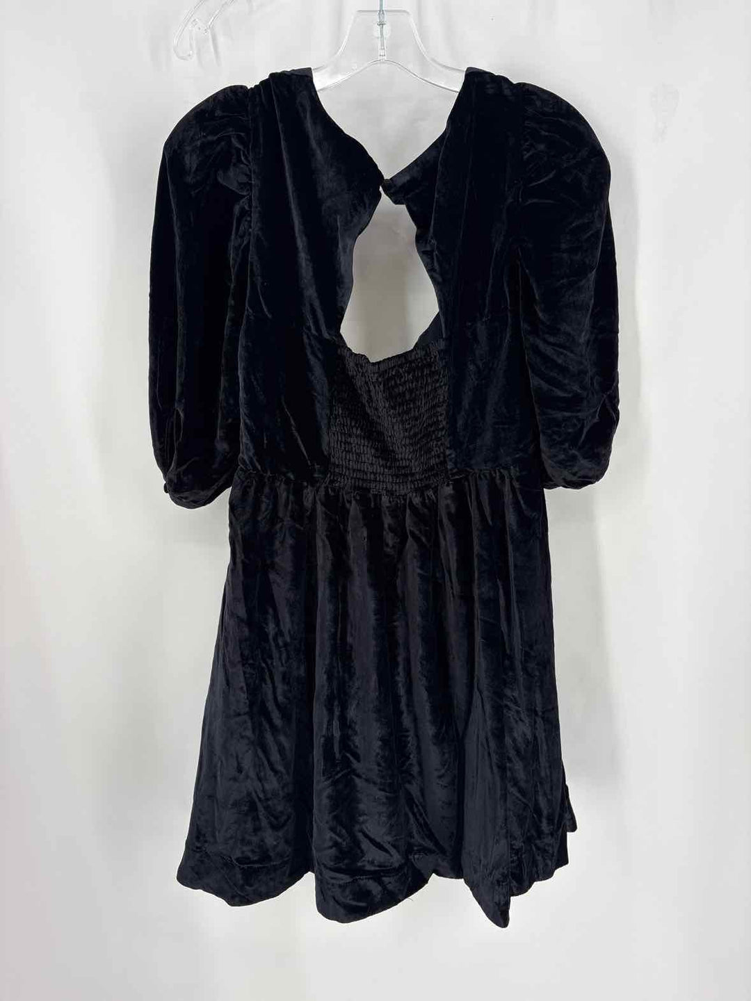 Size L Anthropologie Black Velour Dress