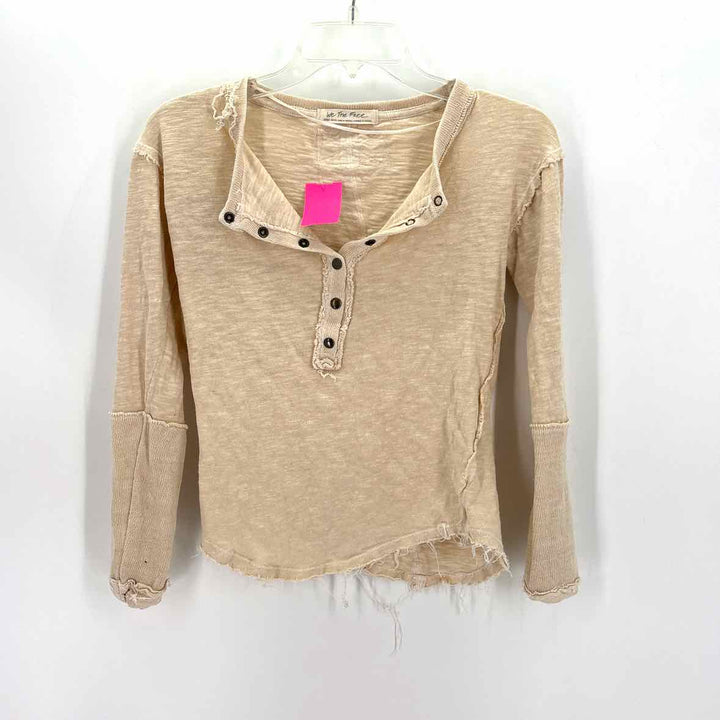 Size XS WE THE FREE Tan Cotton Shirt