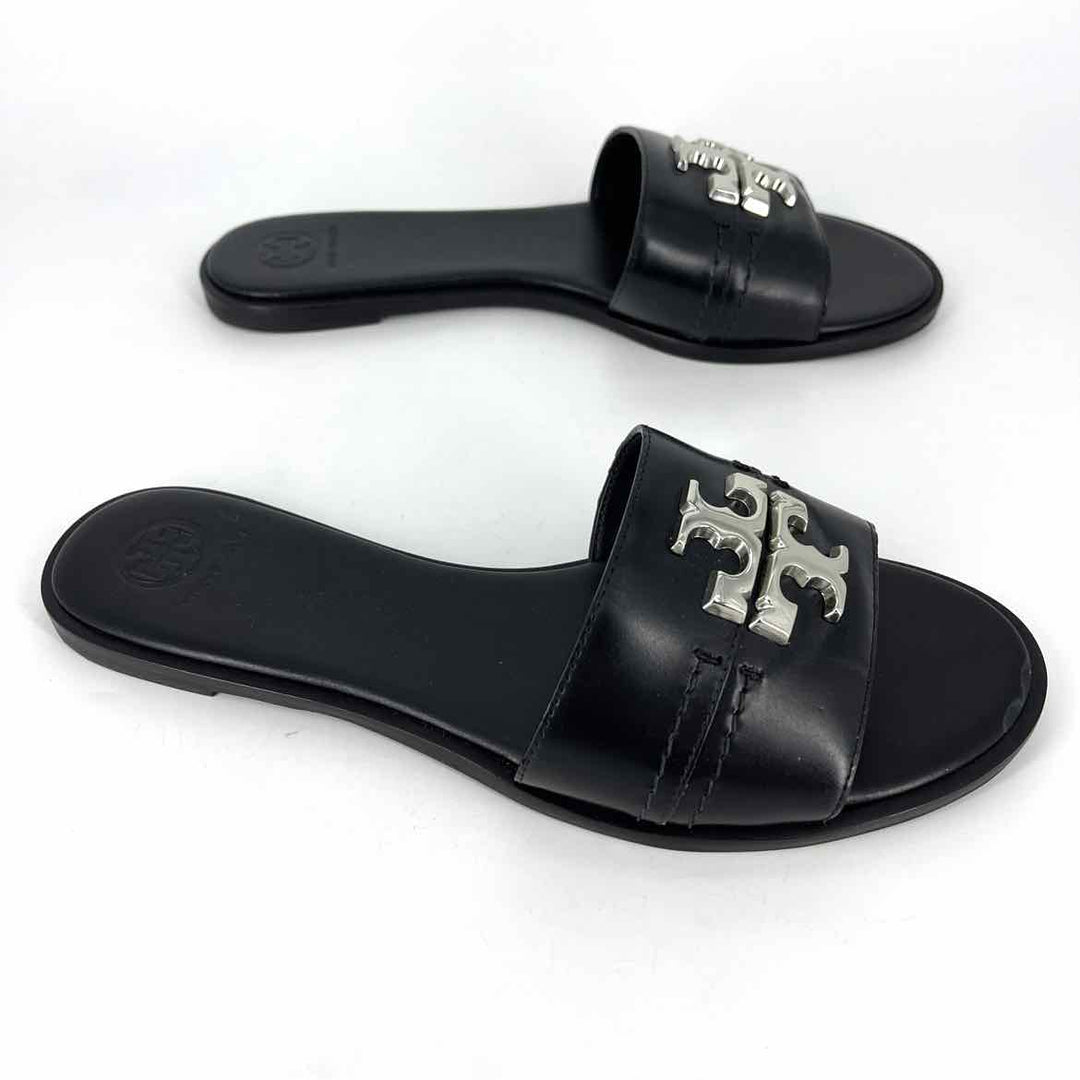 Shoe Size 10 Tory Burch Black Leather Sandals