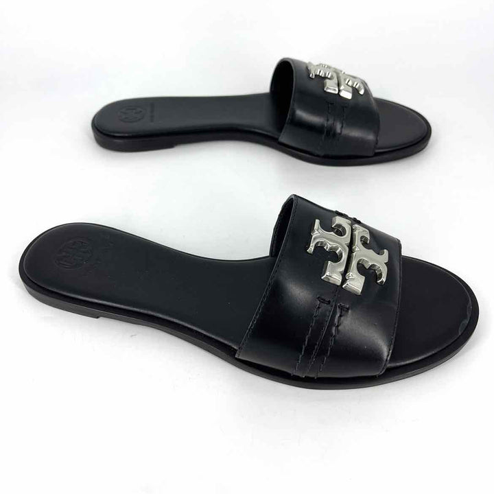 Shoe Size 10 Tory Burch Black Leather Sandals