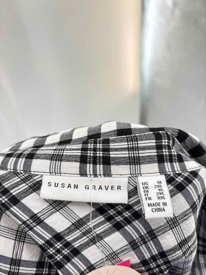 Size 1X SUSAN GRAVER Black Shirt