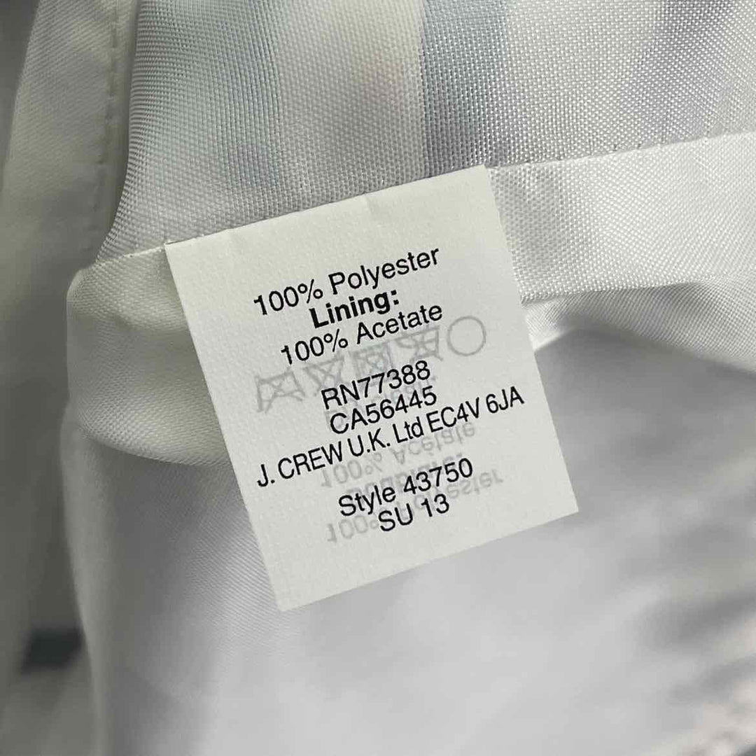 Size 0 J Crew White Print Dress