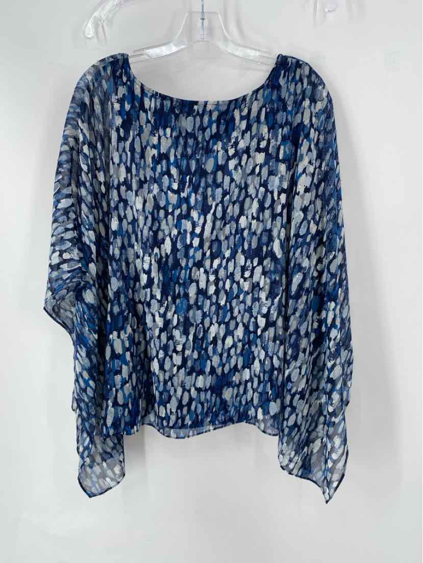 Size XL Chico's Navy Print Shirt