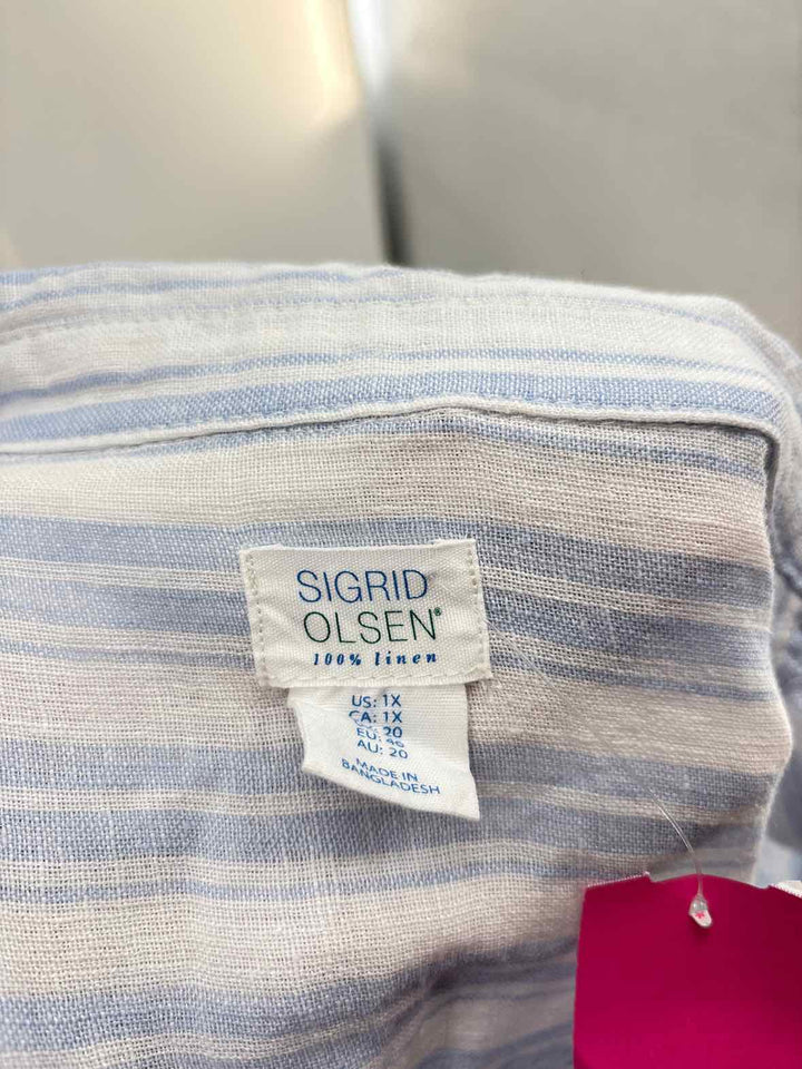 Size 1X SIGRID OLSEN Blue Shirt