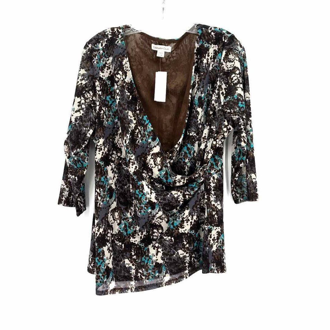 Size XL Coldwater Creek Brown Print Shirt