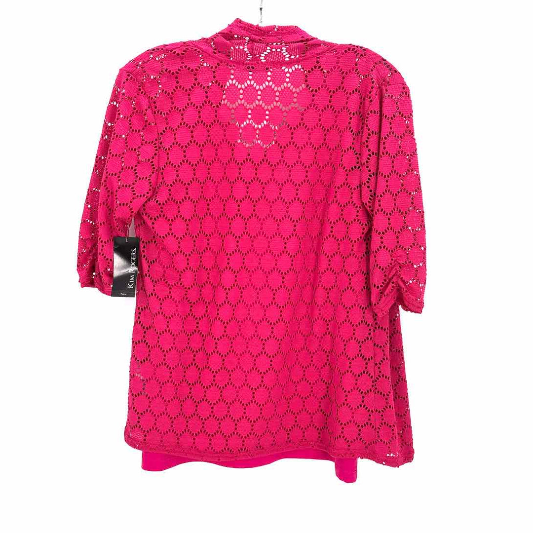 Size S KIM ROGERS Hot Pink Knit Shirt