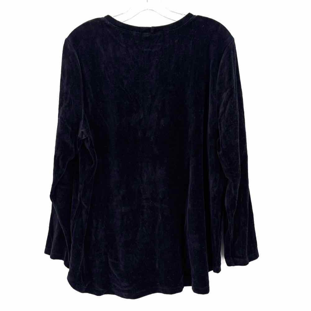 Size L D & CO Black Velour Vest