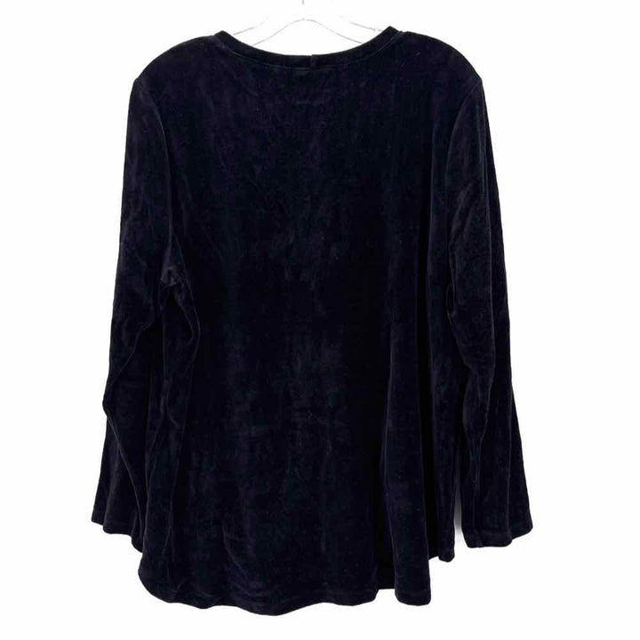 Size L D & CO Black Velour Vest
