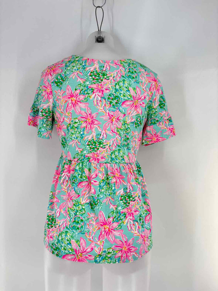 Size S Lilly Pulitzer Green Print Shirt