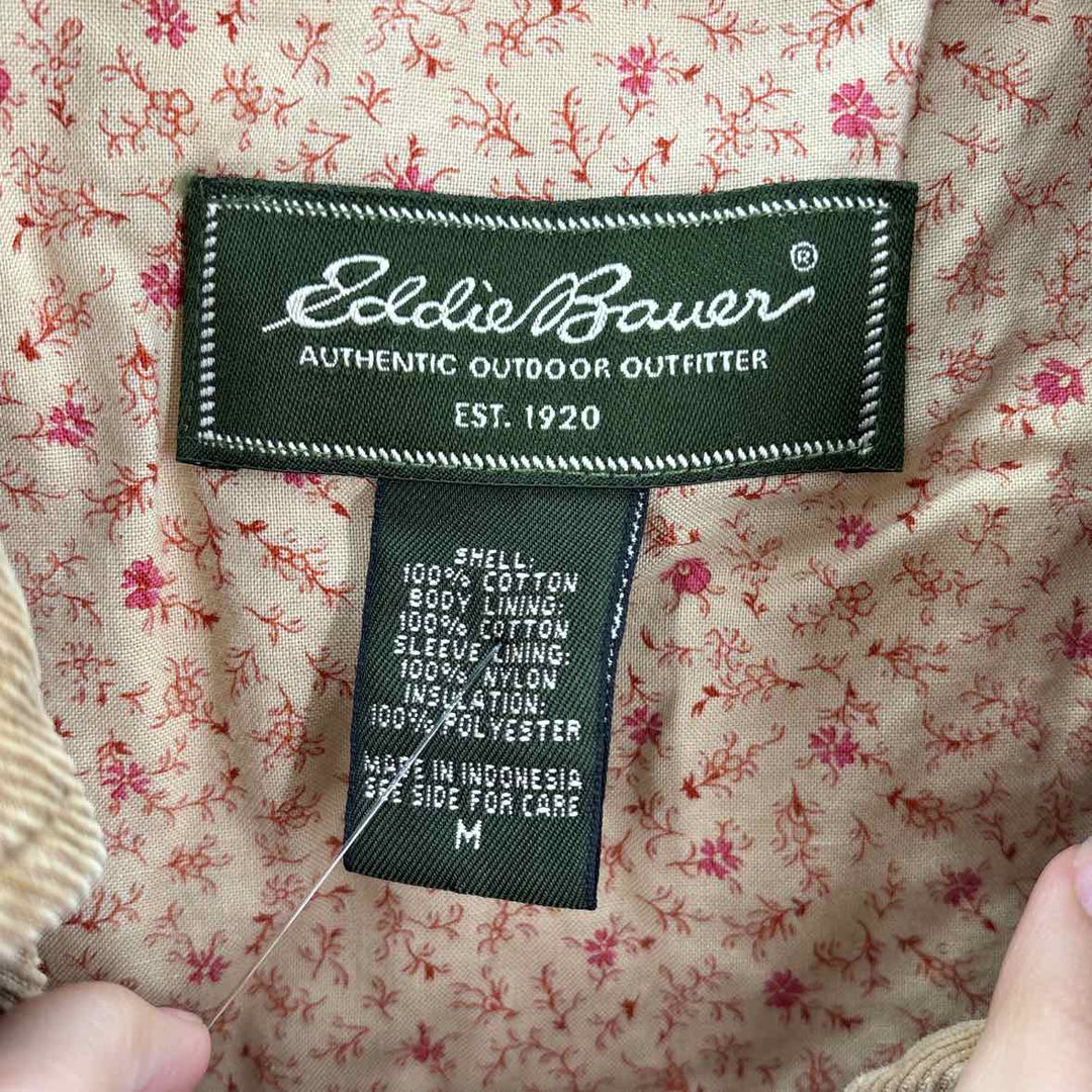 Size M EDDIE BAUER Tan Corduroy Quilted Jacket