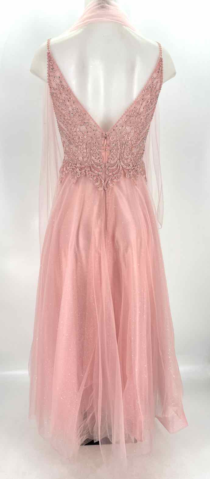 Size L Pale Pink Tulle Rhinestone Dress