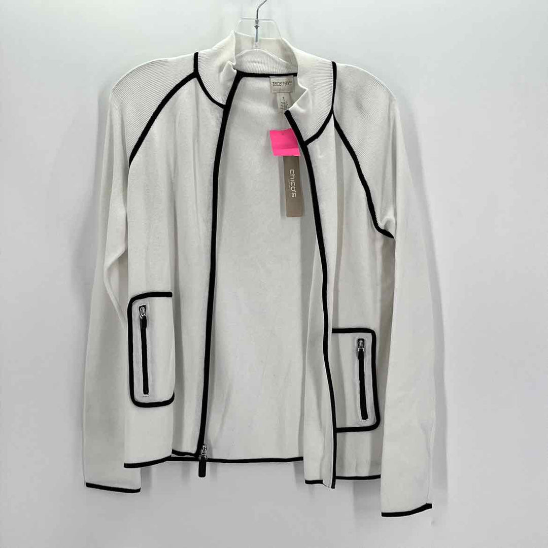 Size M Chico's White Knit Cardigan