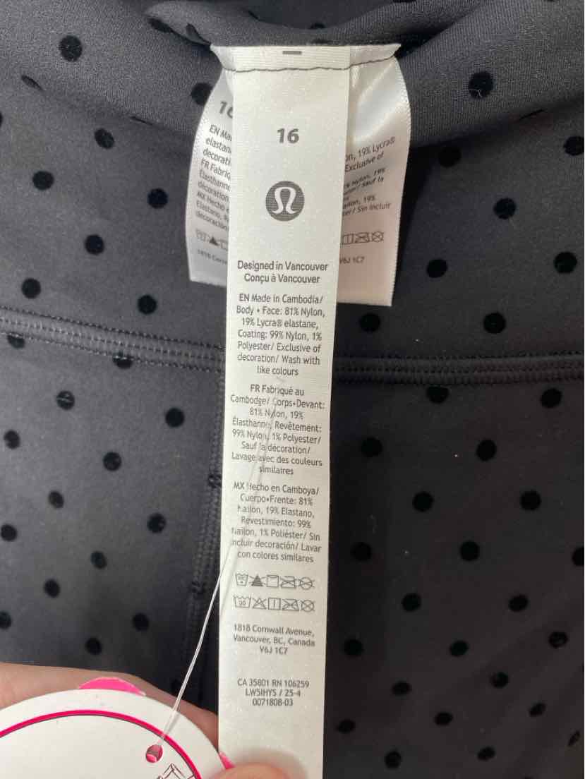 Size 16 Lululemon Black Print Pants