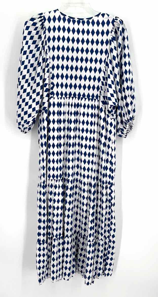 Size L Blue Print Dress