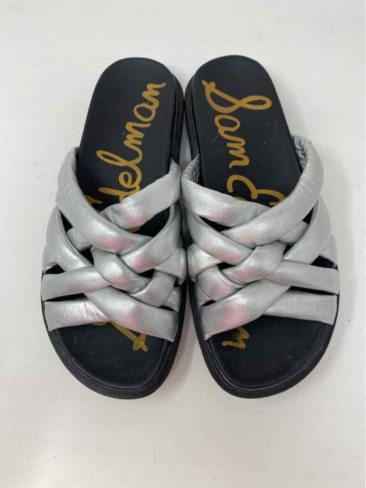 Shoe Size 7 Sam Edeleman Silver Leather Sandals