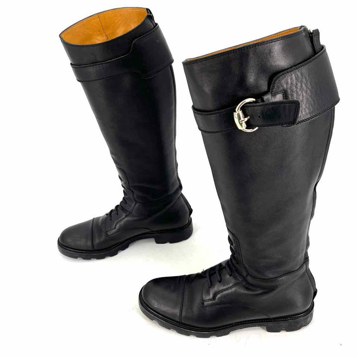 Shoe Size 9 Gucci Black Leather Luxury - Boots