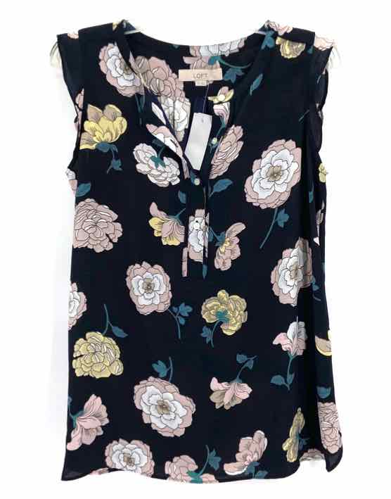 Size S/M LOFT Black Print Shirt