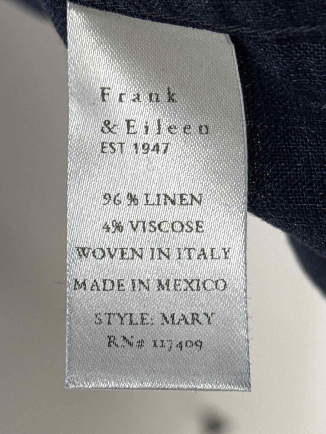 Size XL FRANK & EILEEN Navy Print Dress