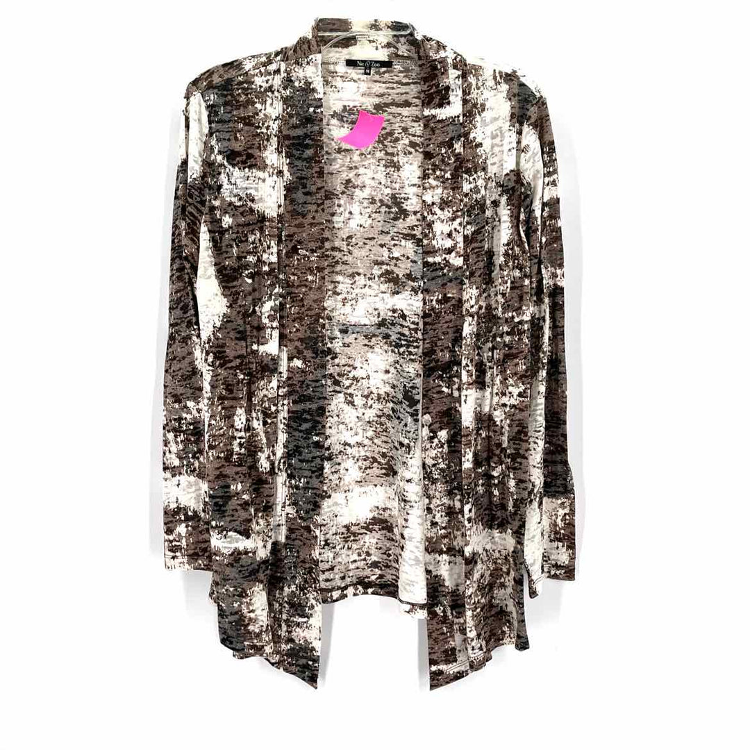 Size M NIC + ZOE Brown Print Shirt