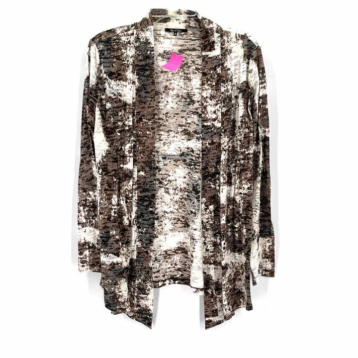Size M NIC + ZOE Brown Print Shirt