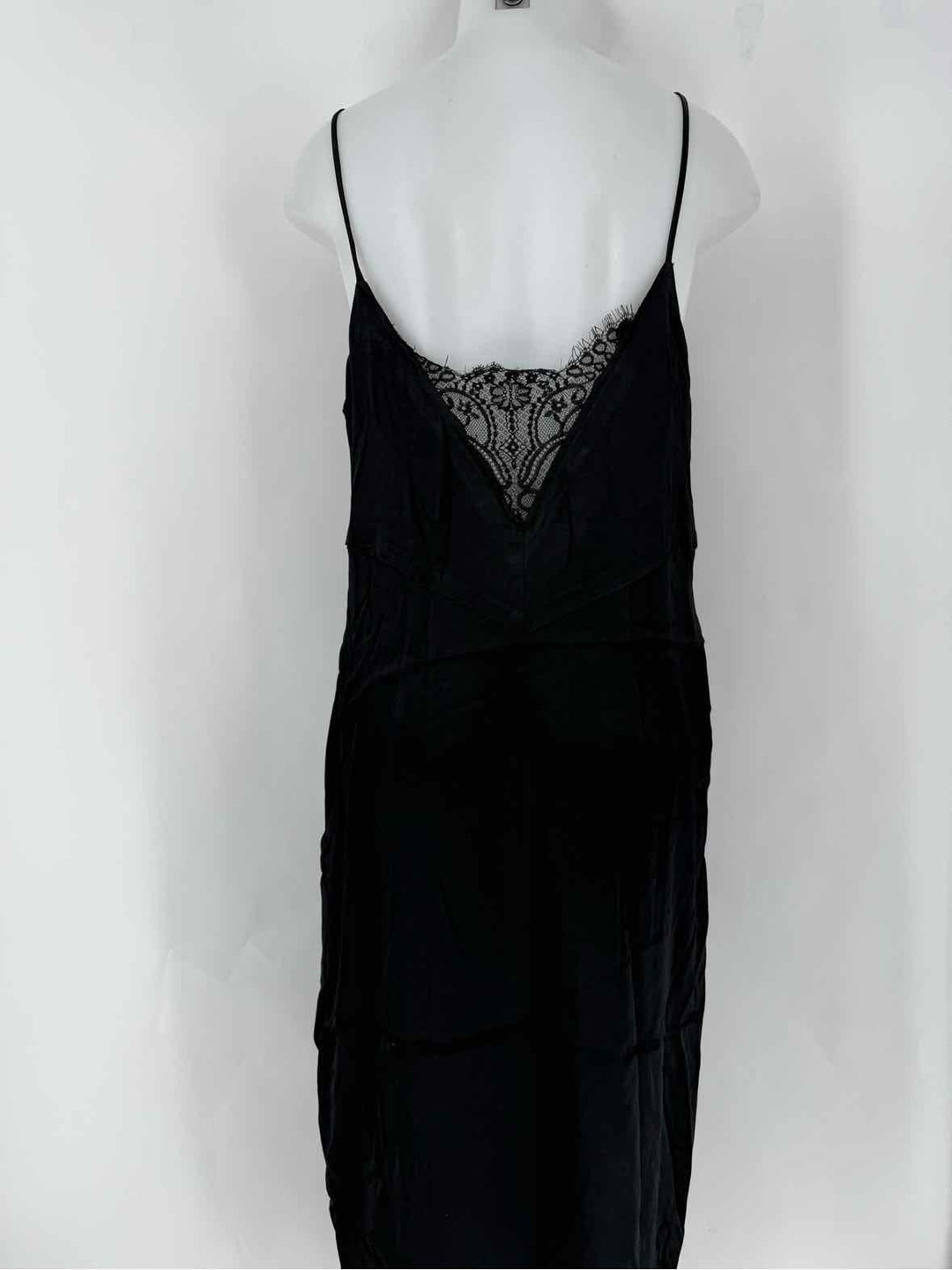 Size 14 Anthropologie Black Sateen Dress