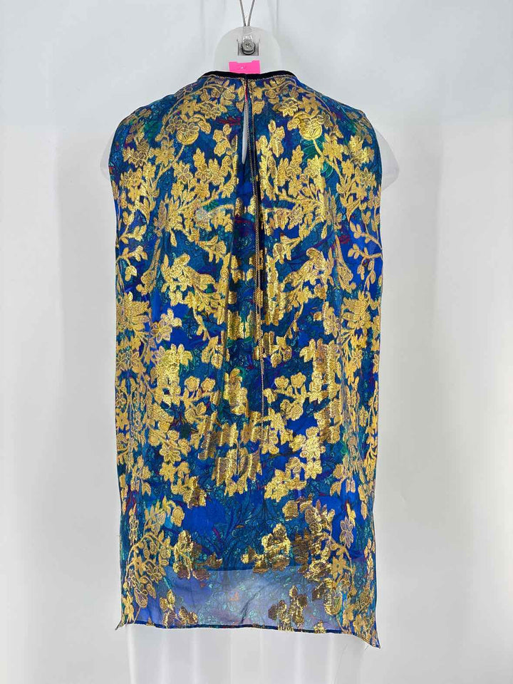 Size M ELIE TAHARI Blue Print Shirt