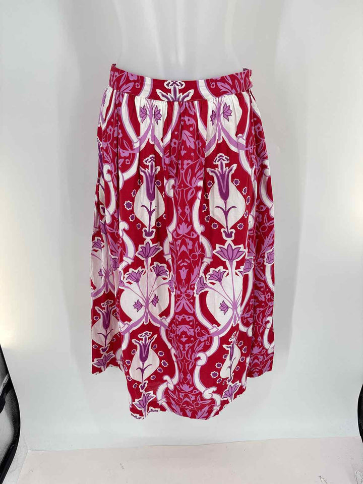 Size M Red Print Skirt
