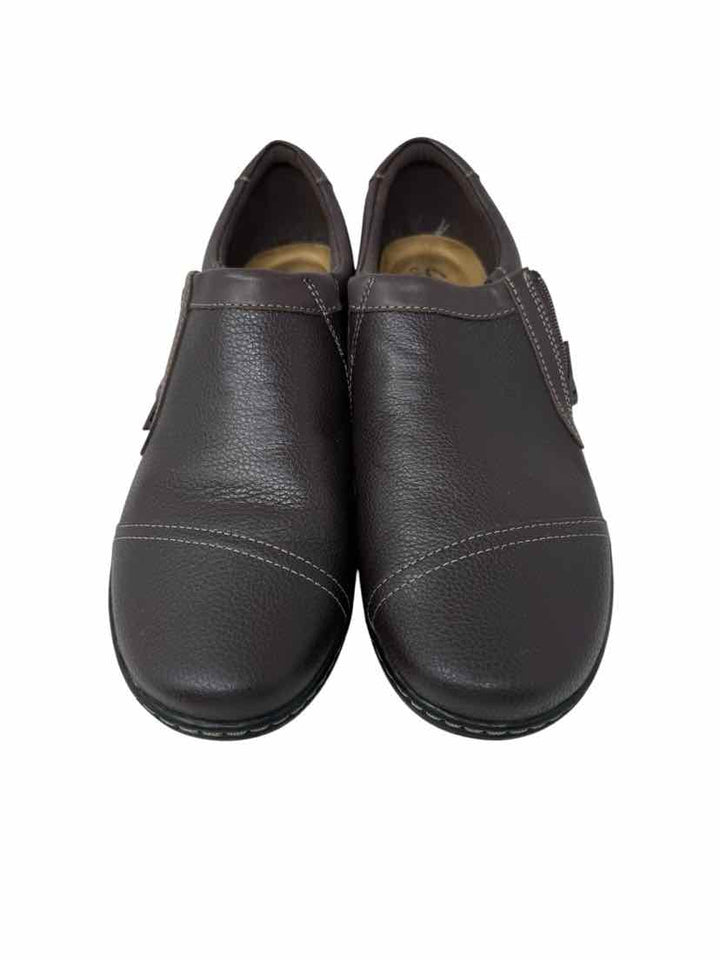 Shoe Size 10 CLARKS Brown Leather Flats