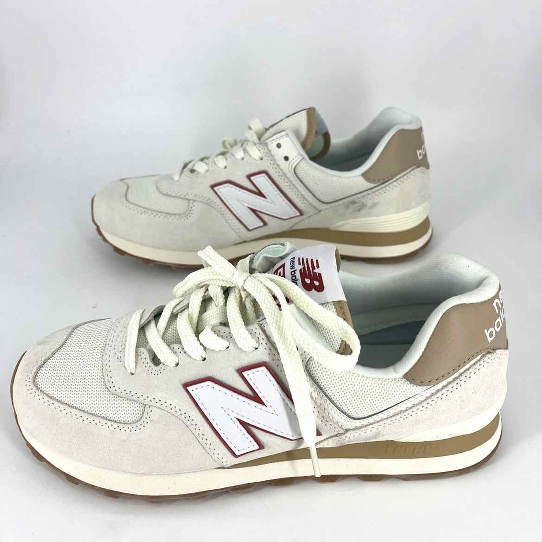 Shoe Size 11 New Balance Cream Mesh Faux Leather Sneakers