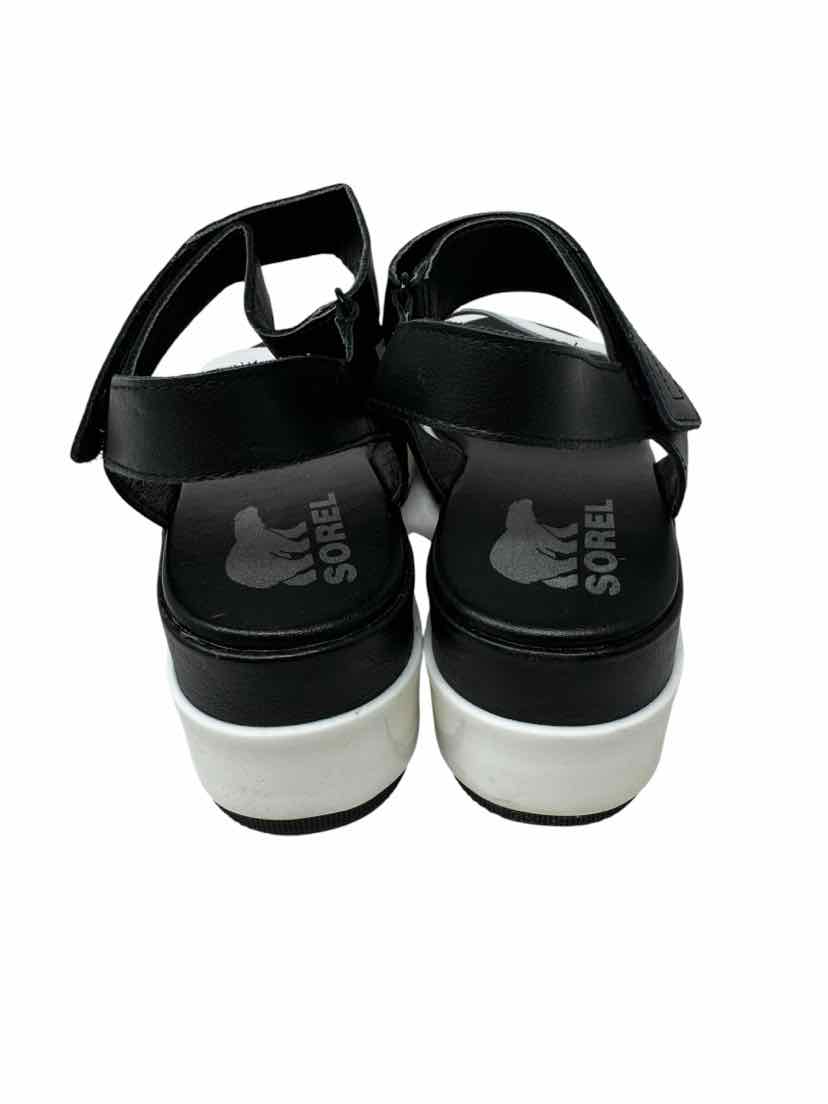 Shoe Size 8 Sorel Black/White Sandals