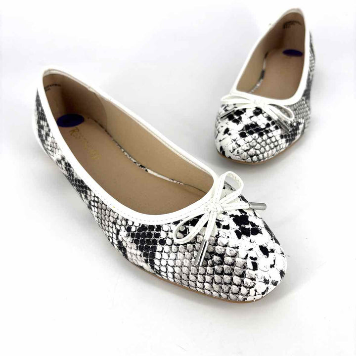 Shoe Size 8.5 Multi-Color Faux Leather Flats