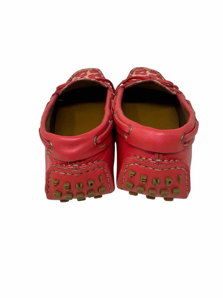 Shoe Size 38 Fendi Peach Leather Luxury - Flats