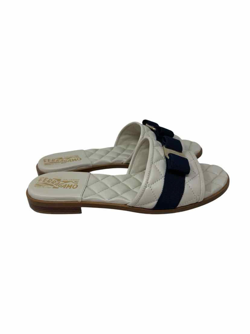 Shoe Size 8 SALVADORE FERRAGAMO Beige Leather Luxury - Sandals