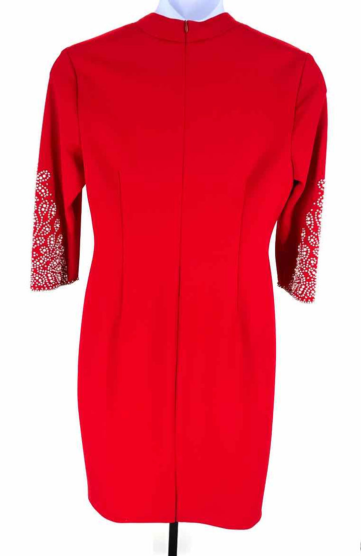Size 16 SLNY Red Beaded Dress