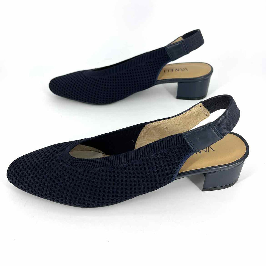 Shoe Size 8 VAN ELI Navy Knit Pumps