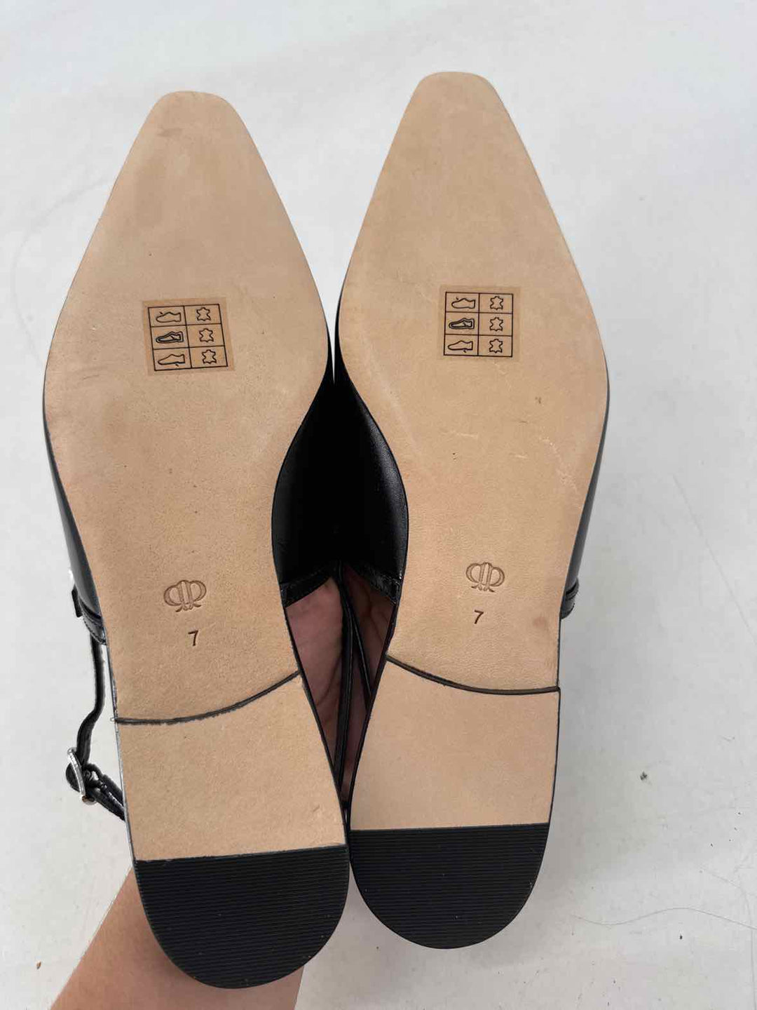Shoe Size 7 PAIGE Black Leather Flats