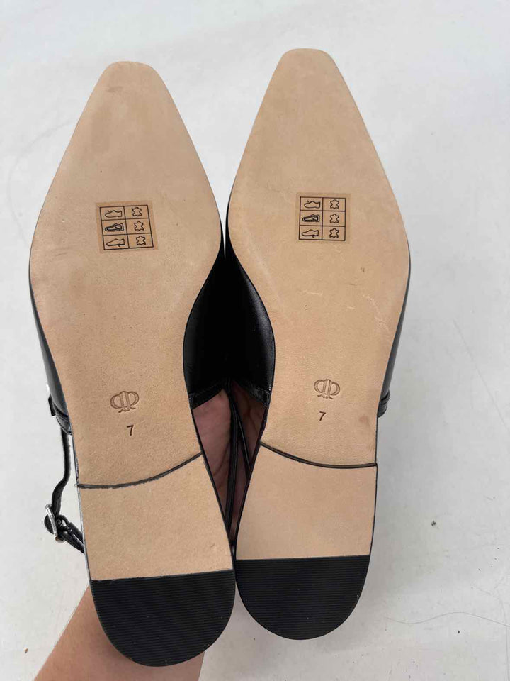 Shoe Size 7 PAIGE Black Leather Flats