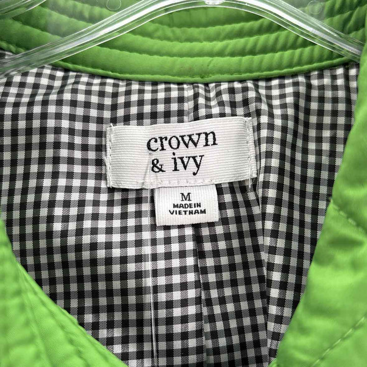 Size M CROWN & IVY Green Quilted Jacket