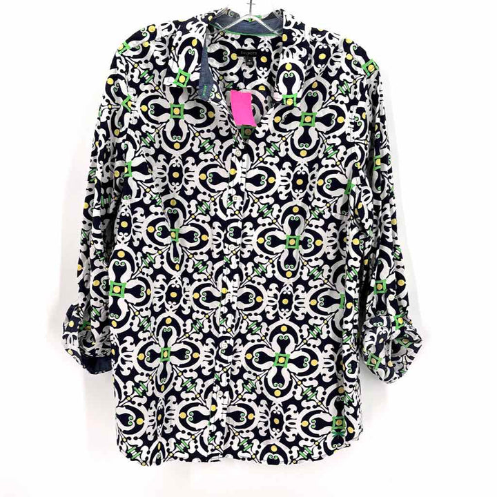 Size 16 Talbots Navy Print Shirt