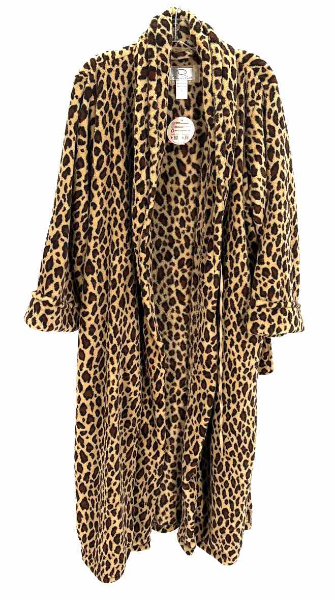 Size L/XL OSCAR DE LA RENTE Multi-Color Fleece Robe
