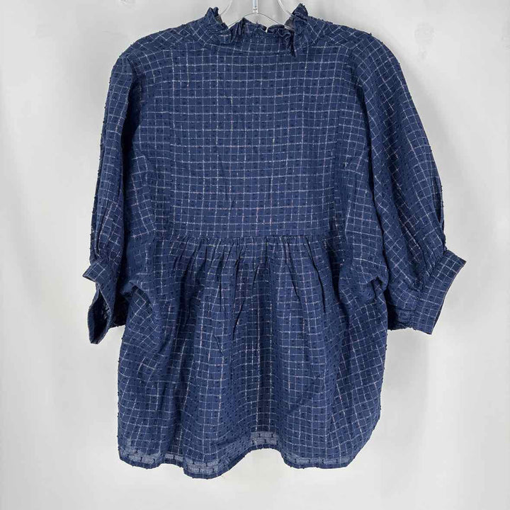 Size L NEVER A WALLFLOWER Blue Print Shirt