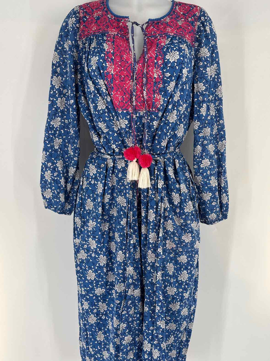 Size M J Crew Blue Print Dress