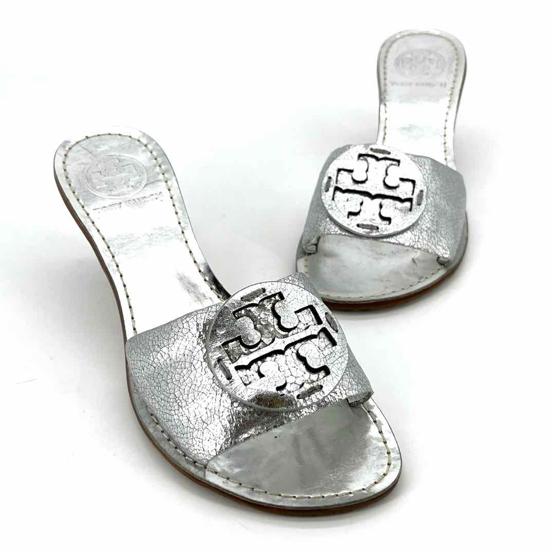 Shoe Size 6 Tory Burch Silver Leather Sandals