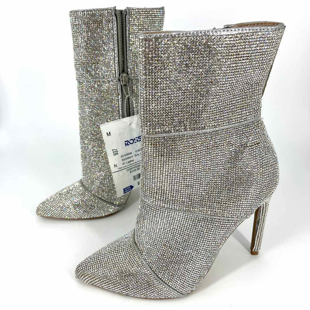 Shoe Size 6.5 Steve Madden Silver Rhinestone Boots