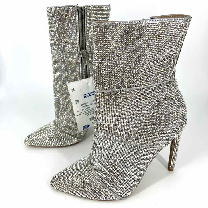 Shoe Size 6.5 Steve Madden Silver Rhinestone Boots