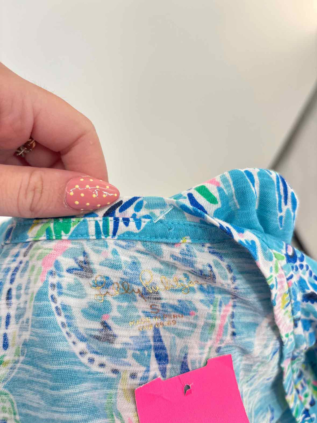 Size S Lilly Pulitzer Blue Print Shirt