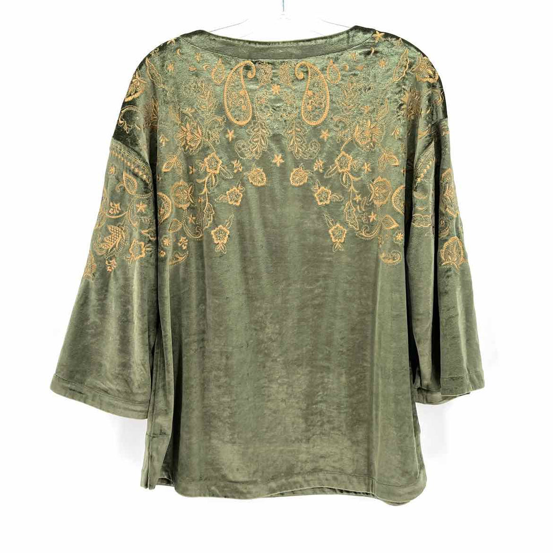 Size S SOFT SURROUNDINGS Sage Velour Shirt