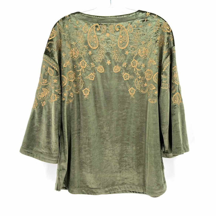 Size S SOFT SURROUNDINGS Sage Velour Shirt