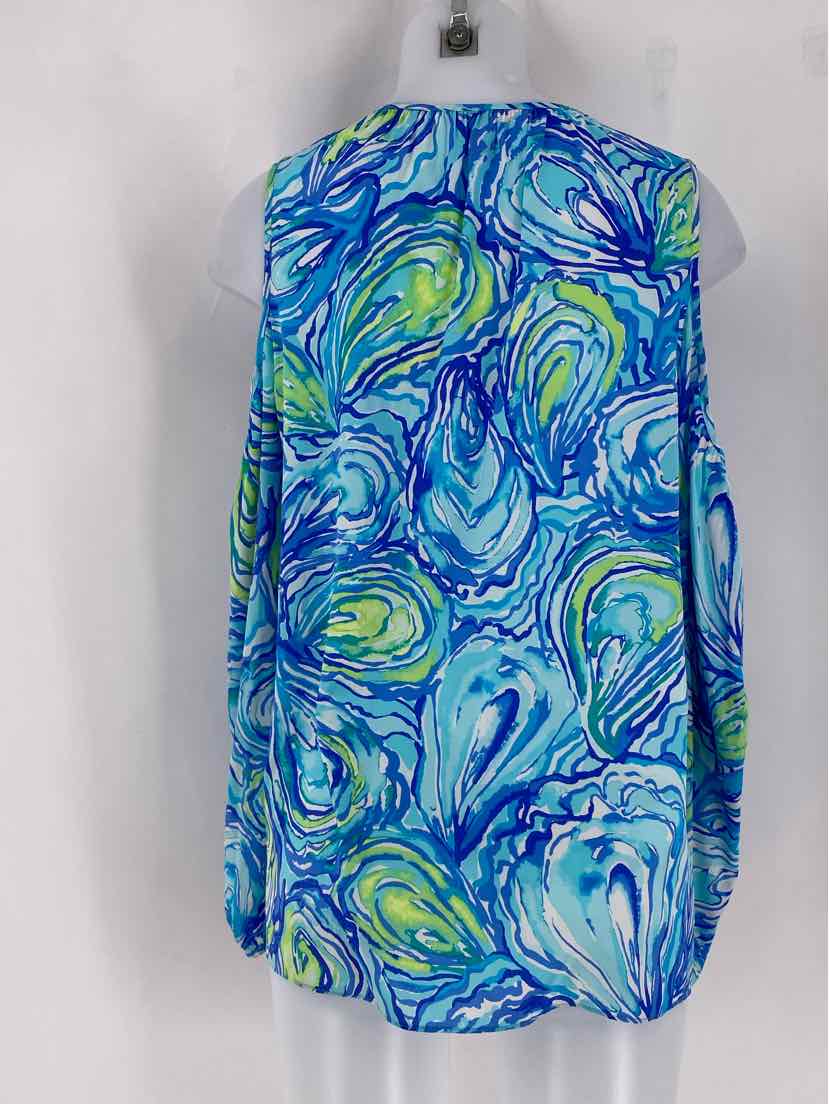 Size S Lilly Pulitzer Navy Silk Shirt